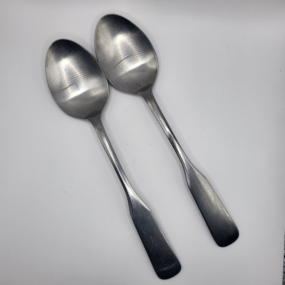 Vintage Supreme Cutlery Japan Liberty Bell Soup Spoons Stainless Set of 2